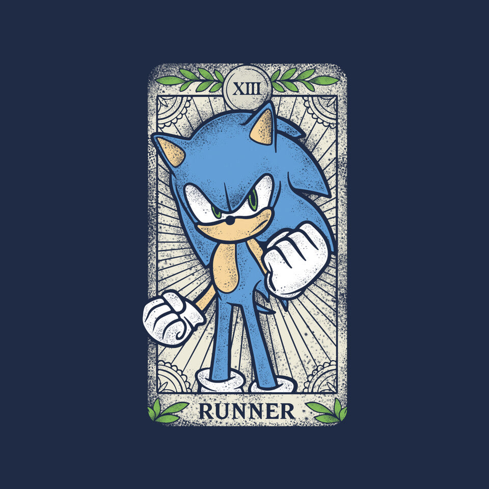 The Runner – Gaming Graphic T-Shirt design artwork for navy graphic T-shirt
