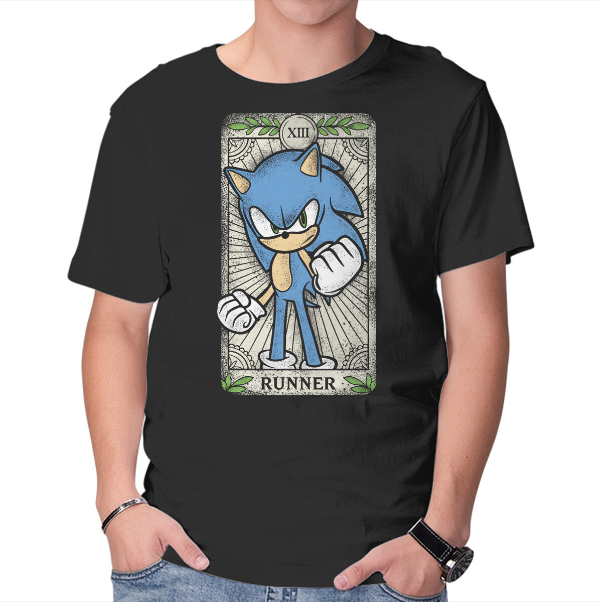 The Runner – Gaming Graphic T-Shirt in black, product display