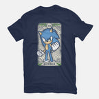 The Runner – Gaming Graphic T-Shirt in navy, flat-lay product view