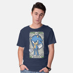 Model wearing navy The Runner – Gaming Graphic T-Shirt