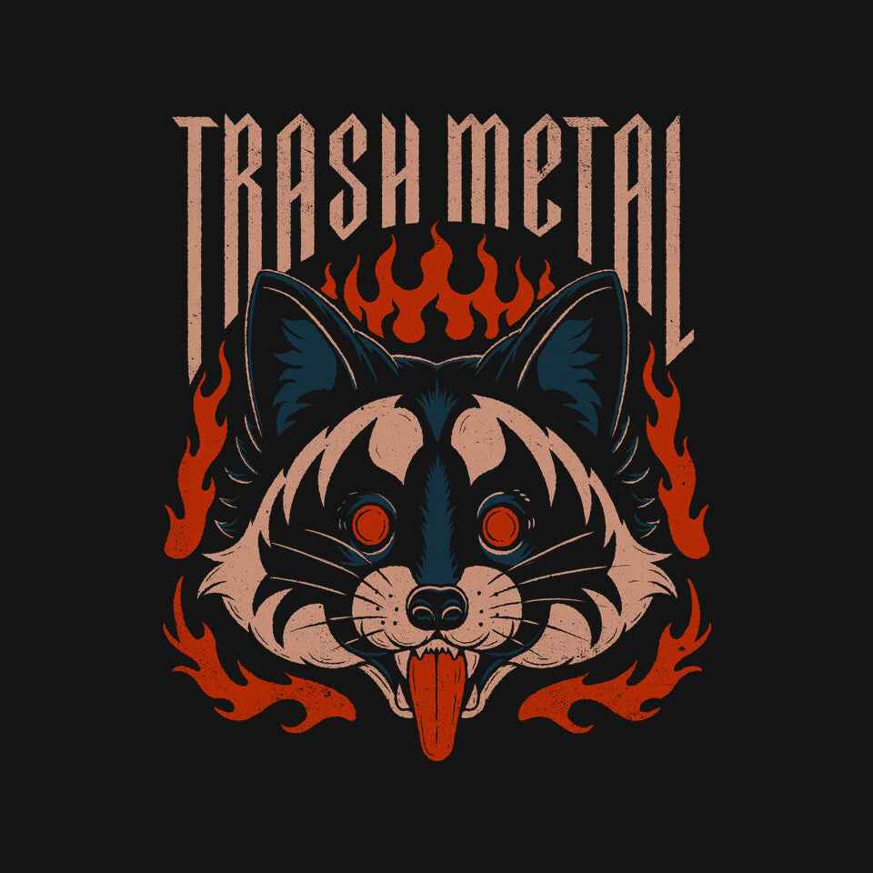 Trash Metal Raccoon – Horror Graphic T-Shirt