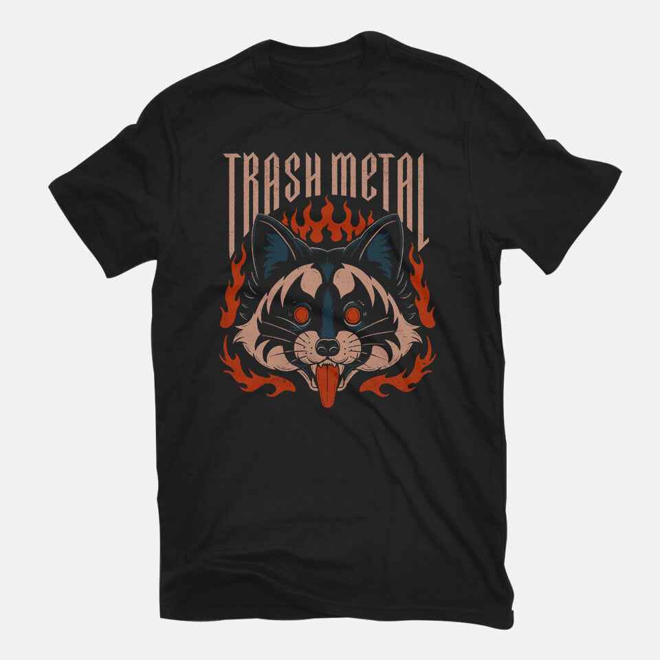 Trash Metal Raccoon – Horror Graphic T-Shirt
