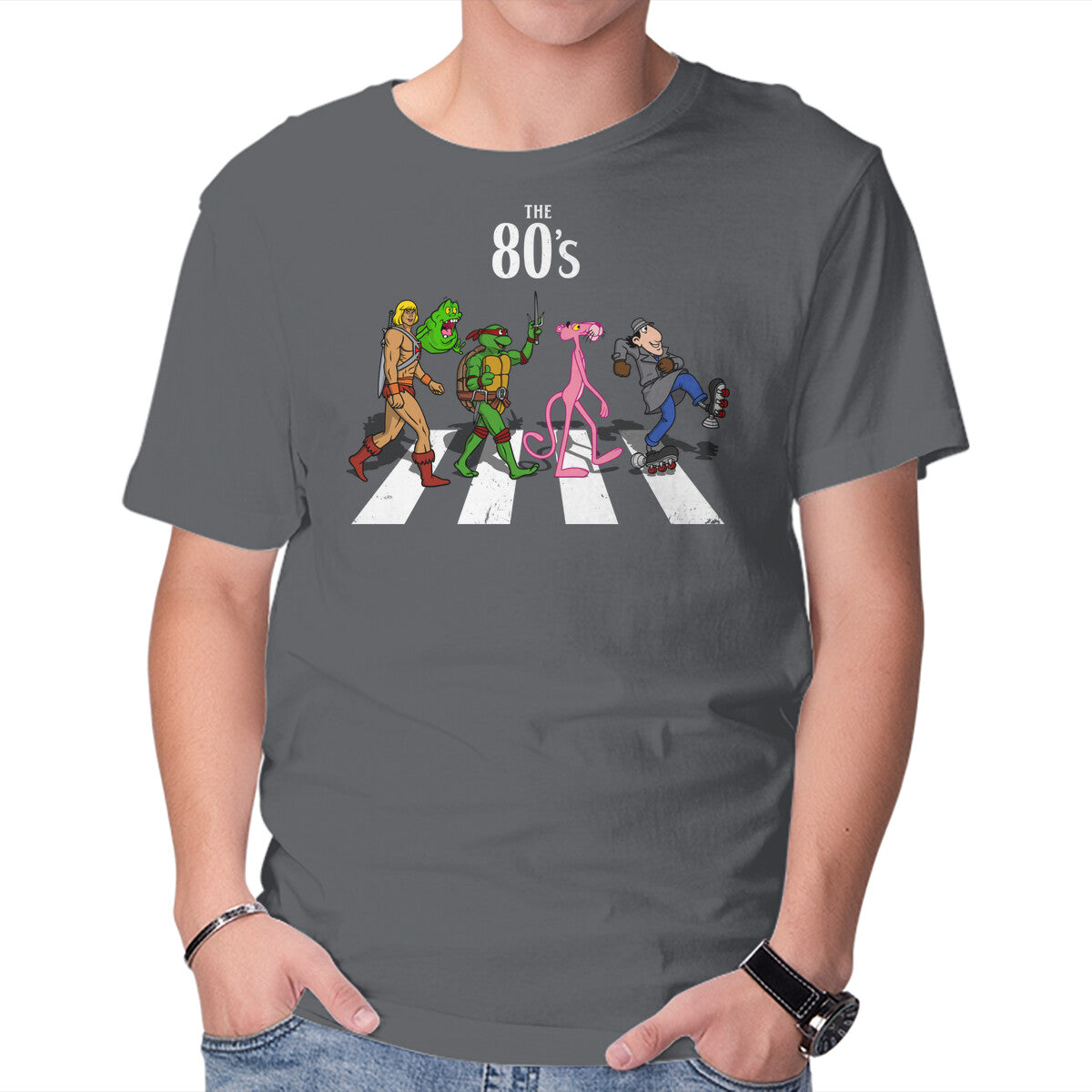 The 80s Graphic T-Shirt in charcoal, product display