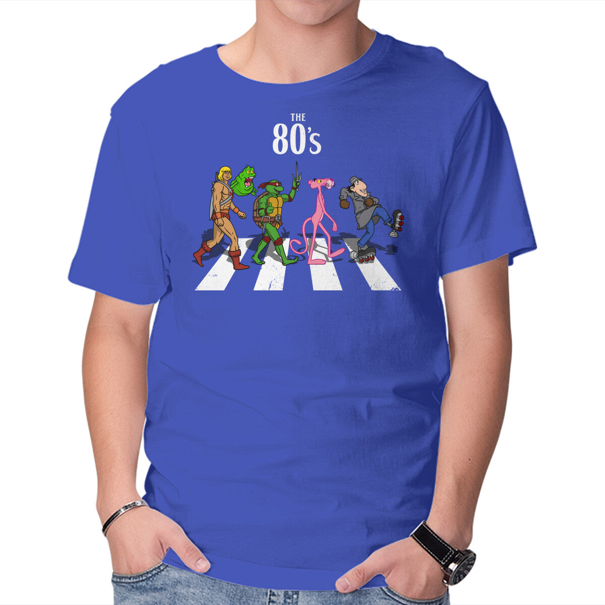 The 80s Graphic T-Shirt in royal blue, product display