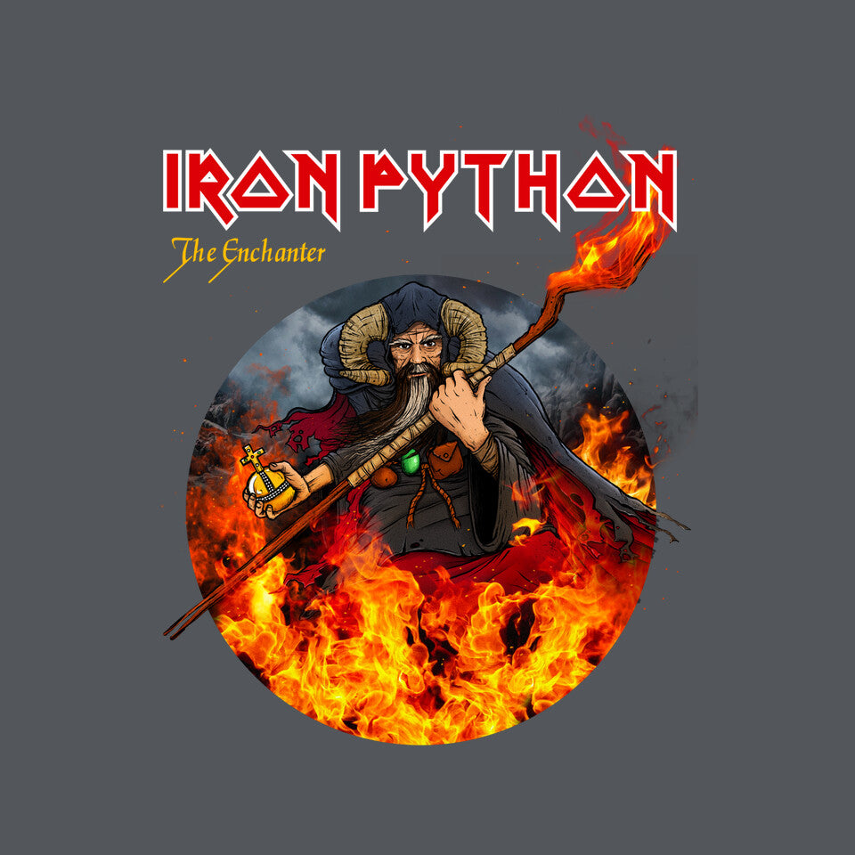 Iron Python – Music Graphic T-Shirt design artwork for charcoal graphic T-shirt