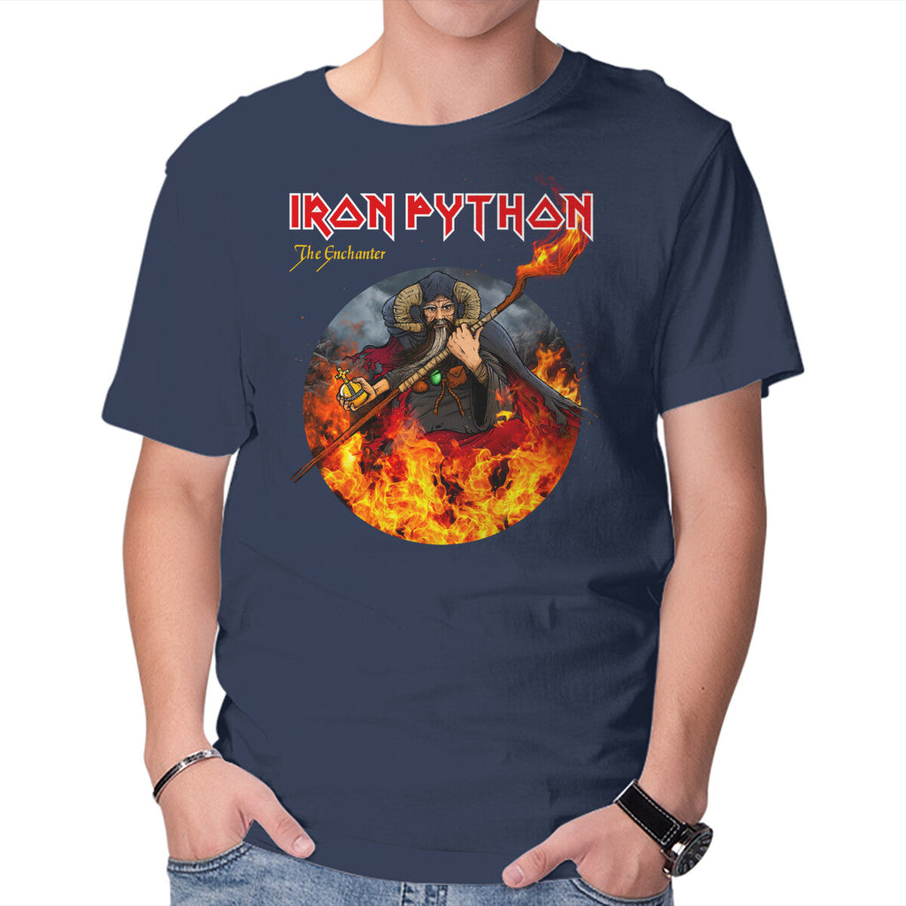 Iron Python – Music Graphic T-Shirt in navy, product display