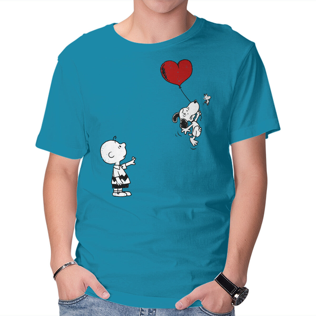 Balloon Beagle – Funny Graphic T-Shirt in turquoise, product display