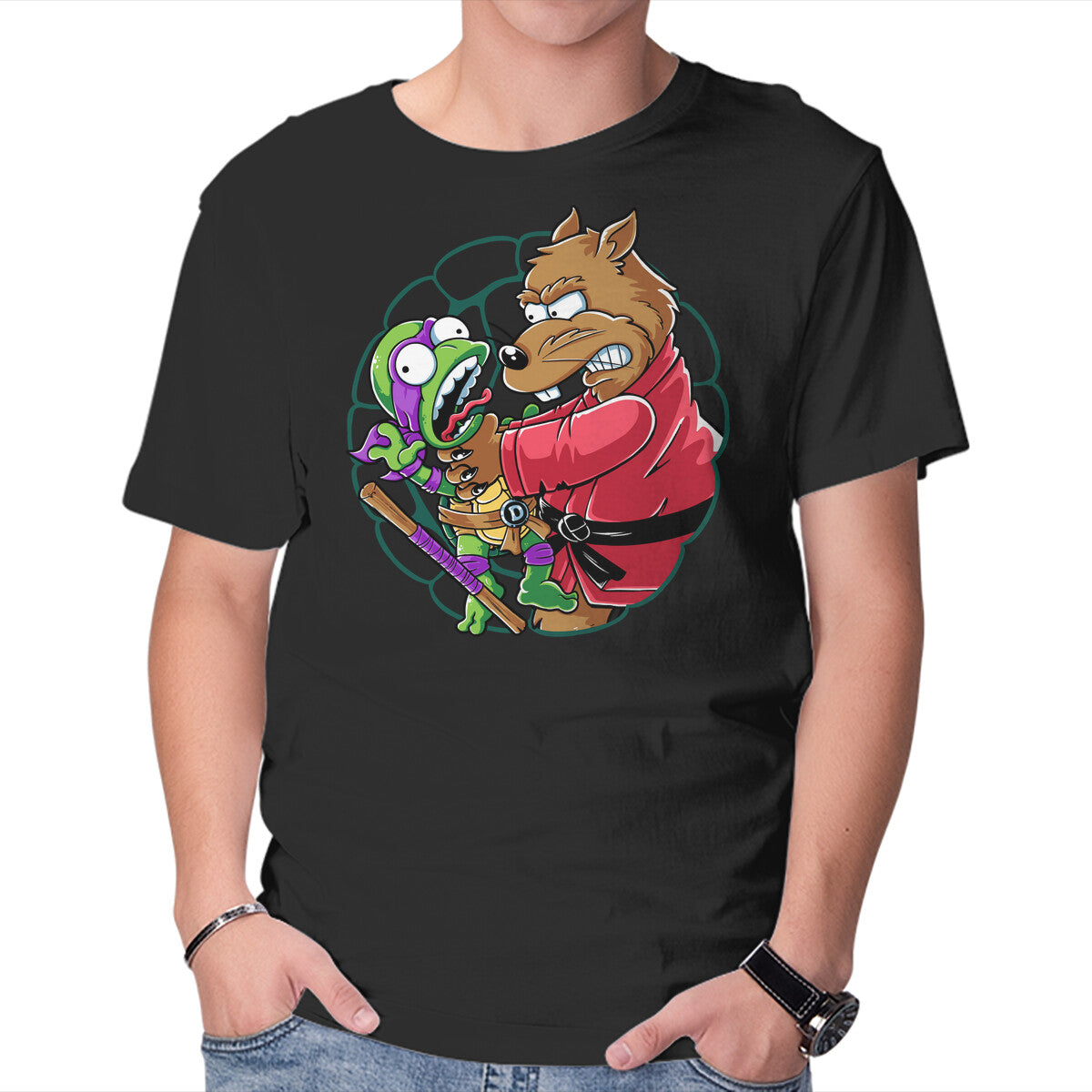 Why You Little Turtle Don Graphic T-Shirt in black, product display
