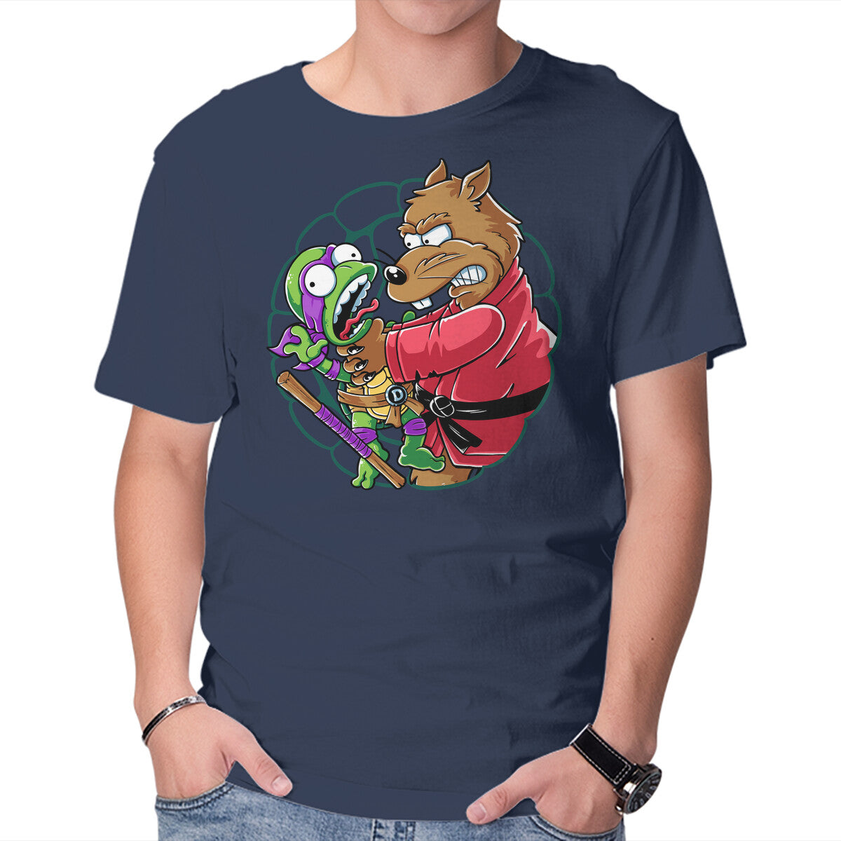 Why You Little Turtle Don Graphic T-Shirt in navy, product display