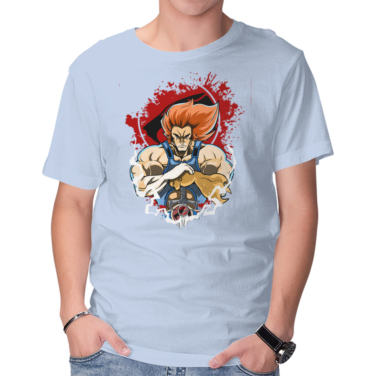 Lion-O The King – Fantasy Graphic T-Shirt in blue, product display