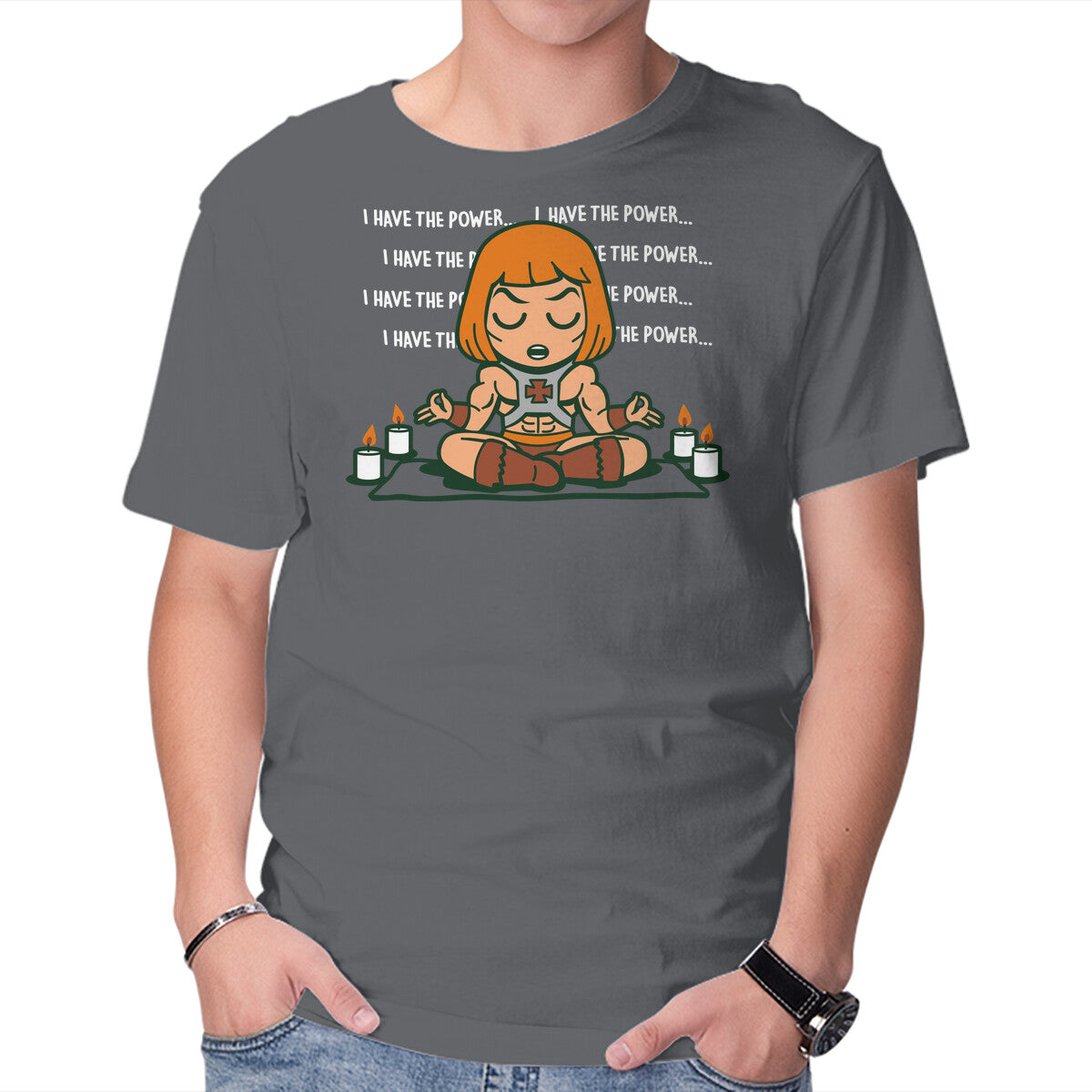 He-Mantra – Fantasy Graphic T-Shirt in charcoal, product display