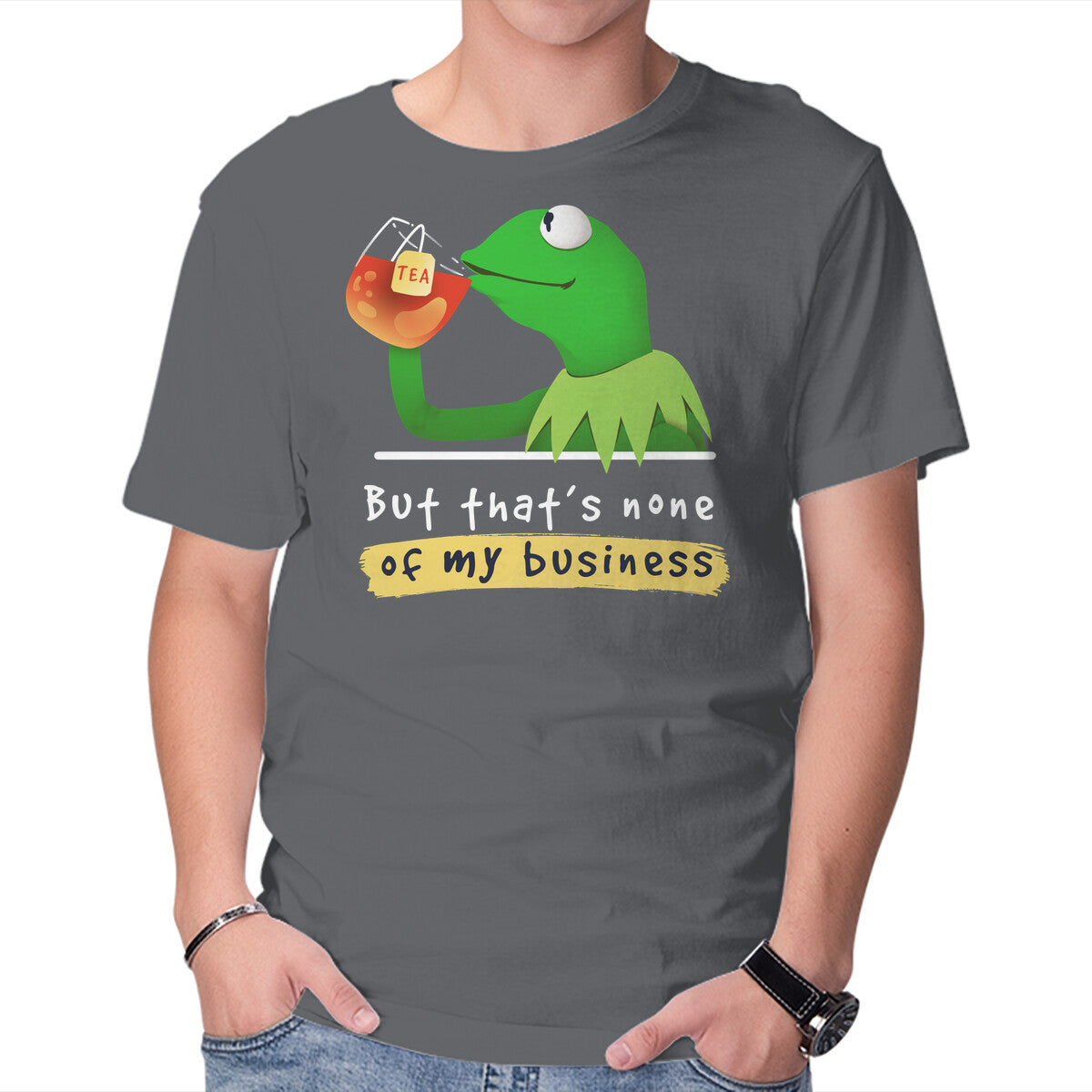 None Of My Business Muppet – Movie Graphic T-Shirt in charcoal, product display