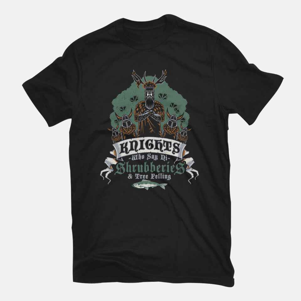 Knightly Shrubberies And Tree Felling – Movie Graphic T-Shirt