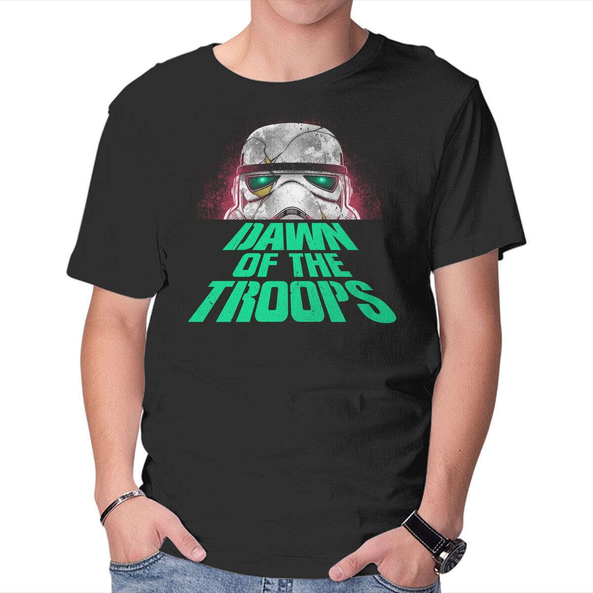 Dawn Of The Troops – Halloween Graphic T-Shirt in black, product display