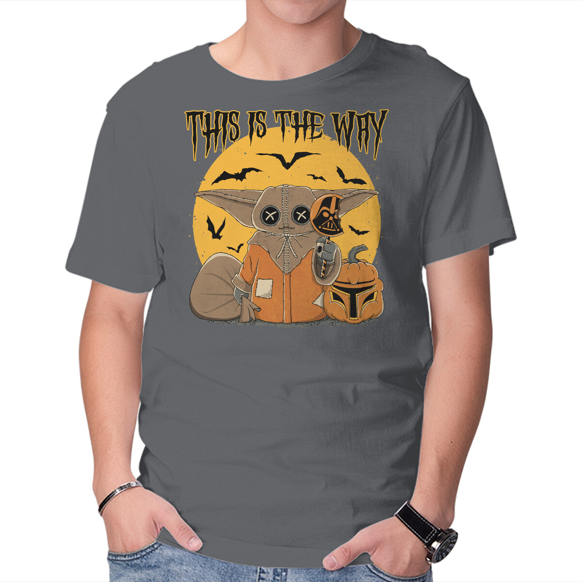Treat Is The Way – Halloween Graphic T-Shirt in charcoal, product display