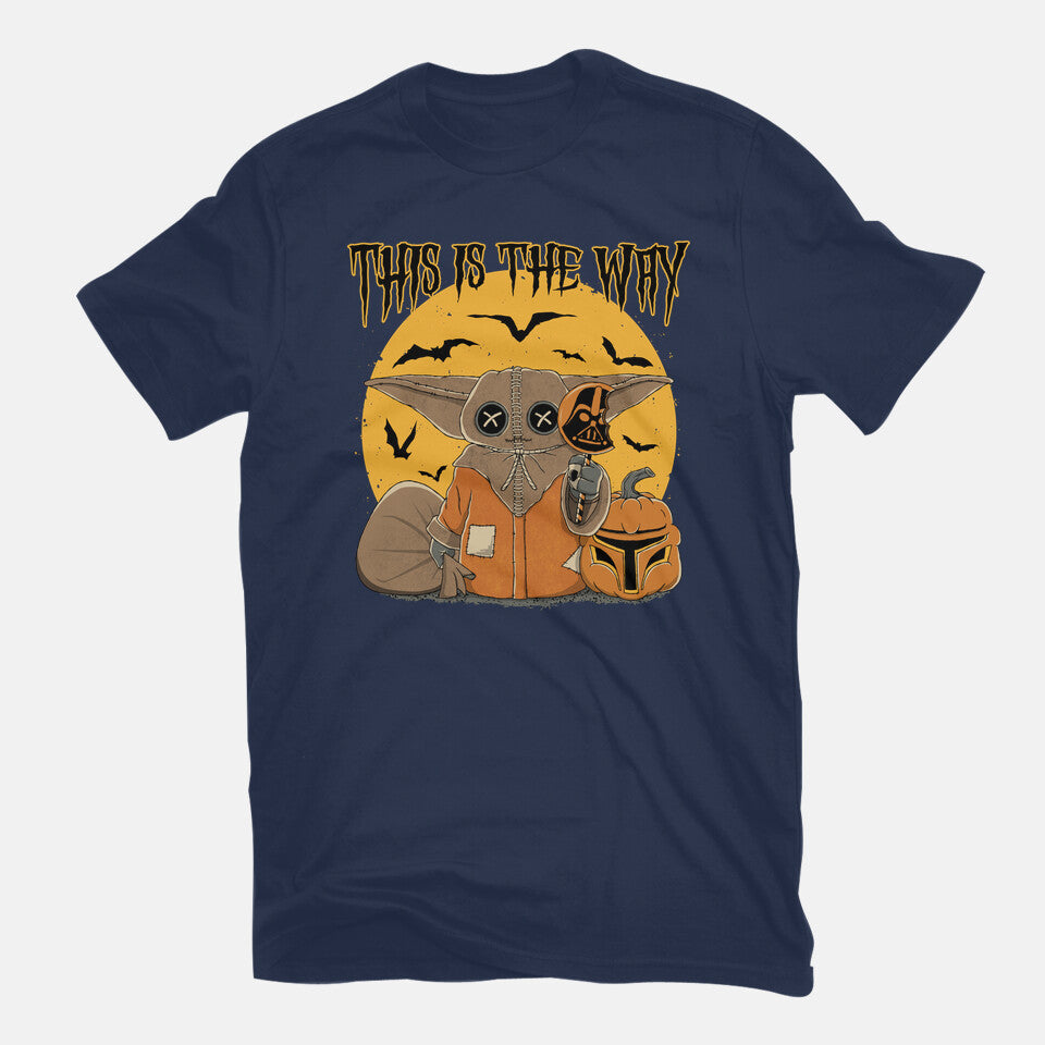 Treat Is The Way – Halloween Graphic T-Shirt in navy, flat-lay product view