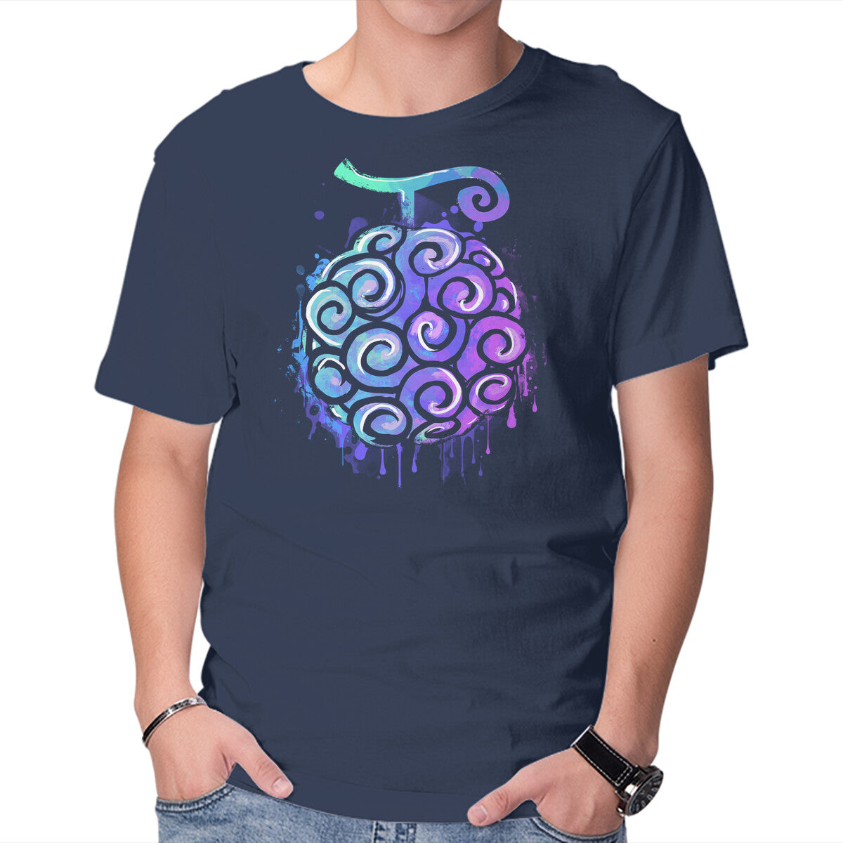 Gomu Gomu – Anime Graphic T-Shirt in navy, product display