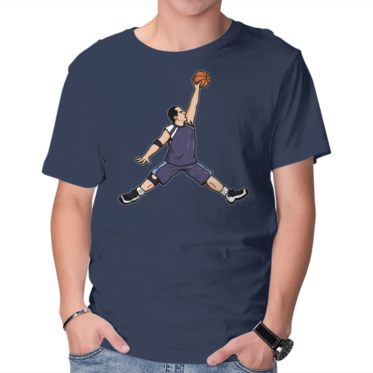 Air Scott – Funny Graphic T-Shirt in navy, product display
