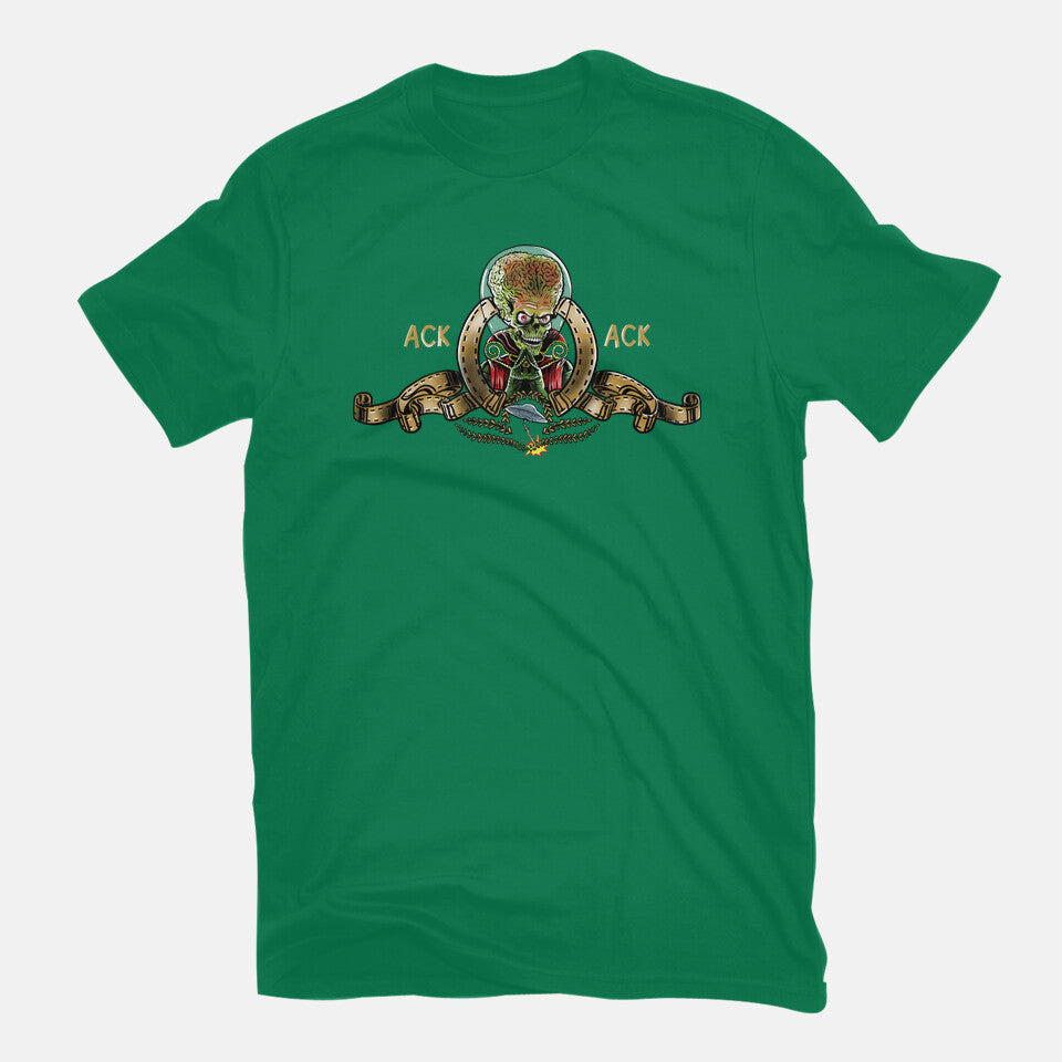 Martian Goldwyn Mayer – Sci-Fi Graphic T-Shirt in green, flat-lay product view