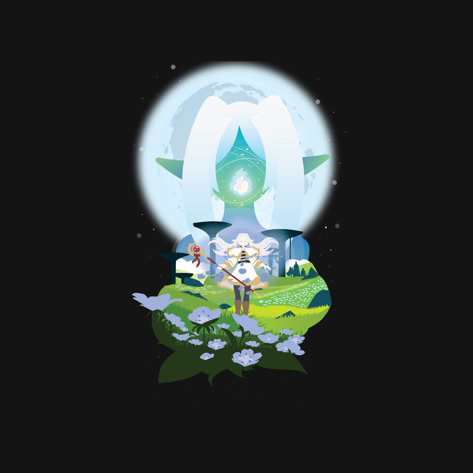 The Mage – Anime Graphic T-Shirt design artwork for black graphic T-shirt