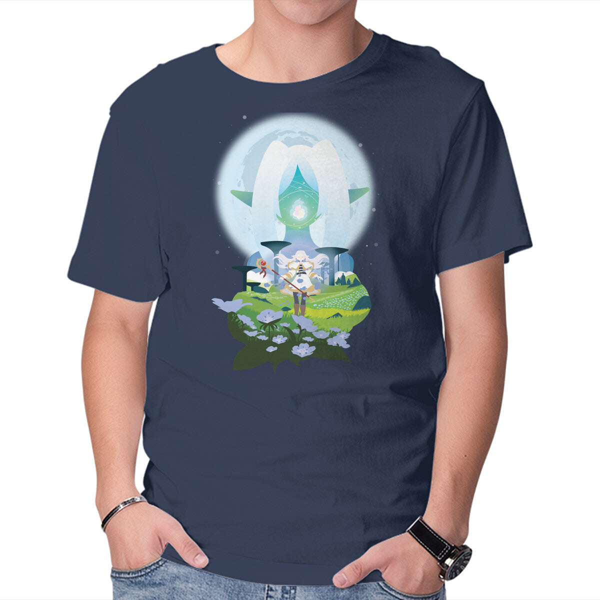 The Mage – Anime Graphic T-Shirt in navy, product display