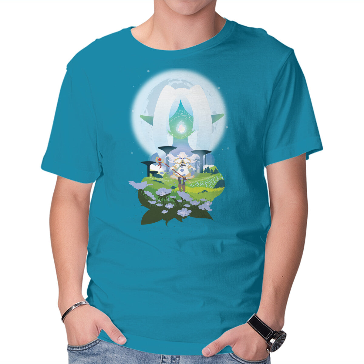The Mage – Anime Graphic T-Shirt in turquoise, product display