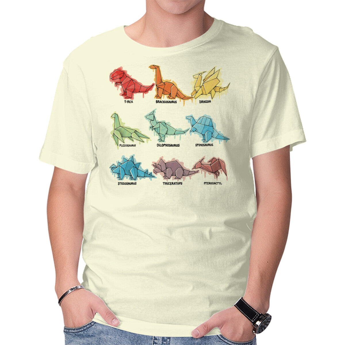 Origami Saurs – Dinosaur Graphic T-Shirt