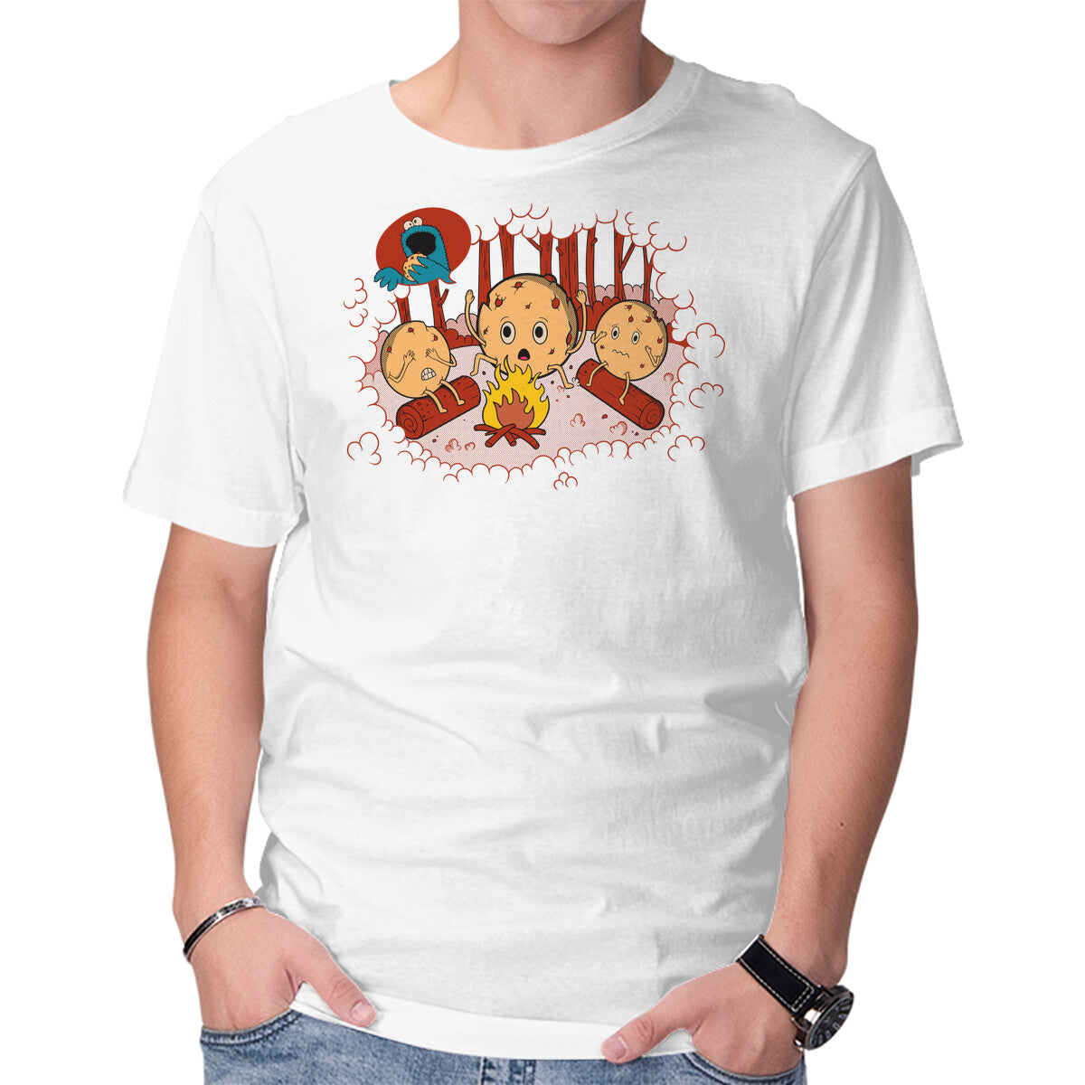 Cookie Camp – Horror Graphic T-Shirt in white, product display
