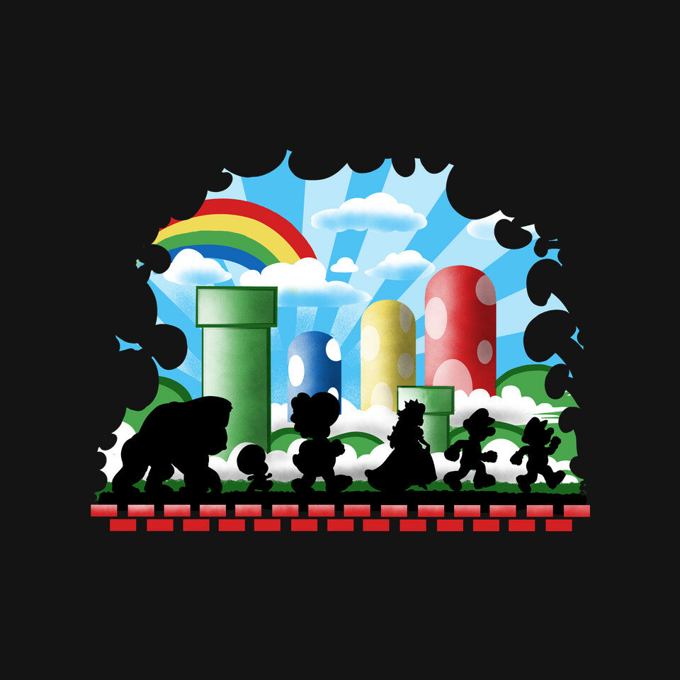 The Fellowship Of The Plumbers – Gaming Graphic T-Shirt design artwork for black graphic T-shirt