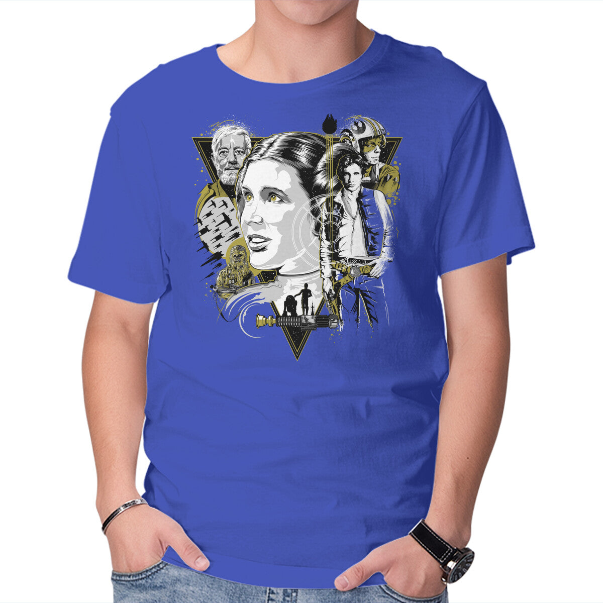 Classic Trilogy – Sci-Fi Graphic T-Shirt in royal blue, product display