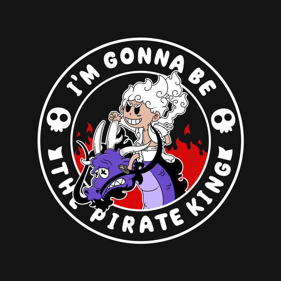 I Am Gonna Be The Pirate King – Anime Graphic T-Shirt design artwork for black graphic T-shirt