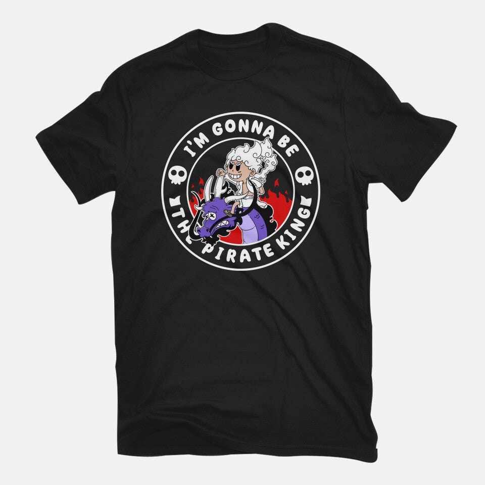 I Am Gonna Be The Pirate King – Anime Graphic T-Shirt in black, flat-lay product view