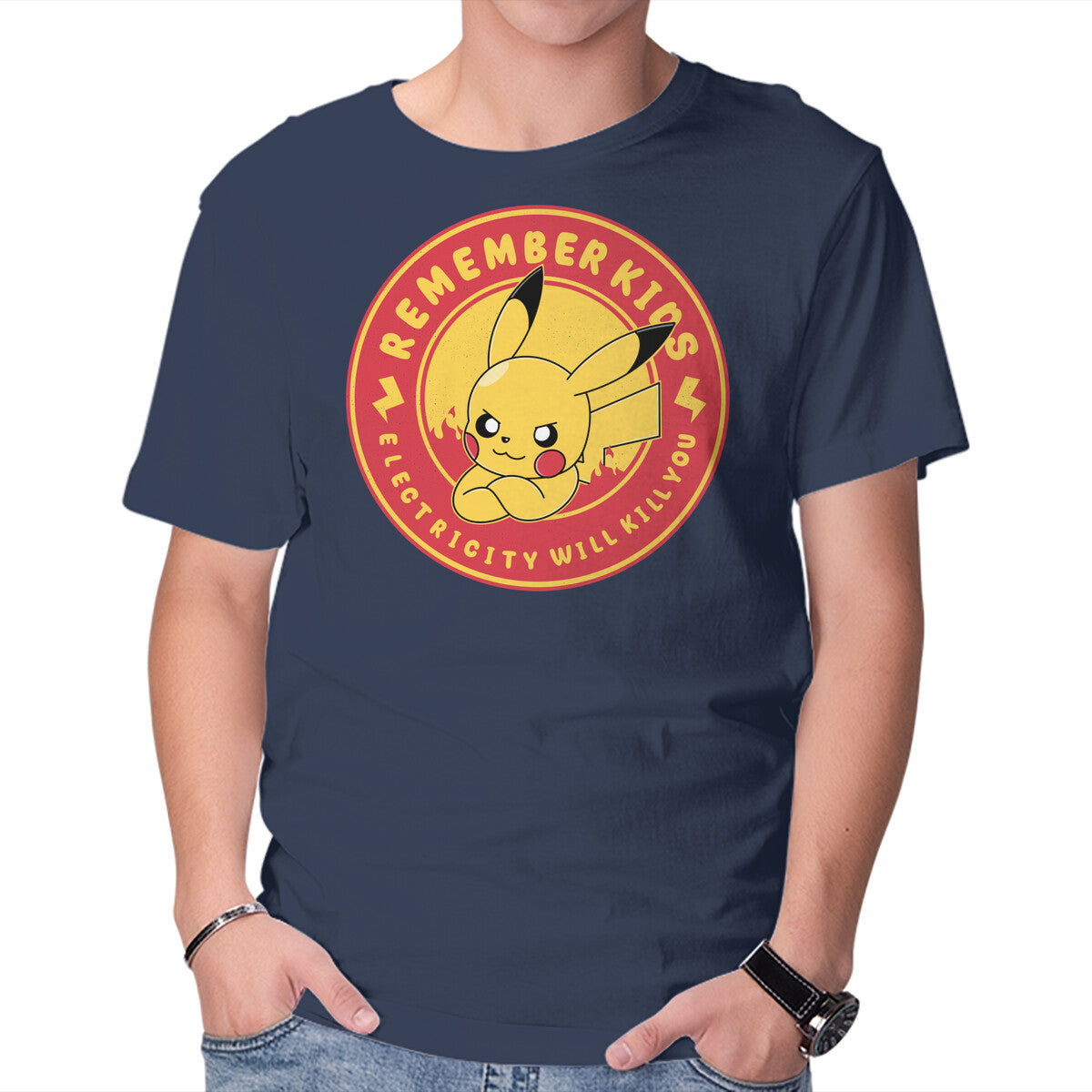 Remember Kids – Anime Graphic T-Shirt in navy, product display