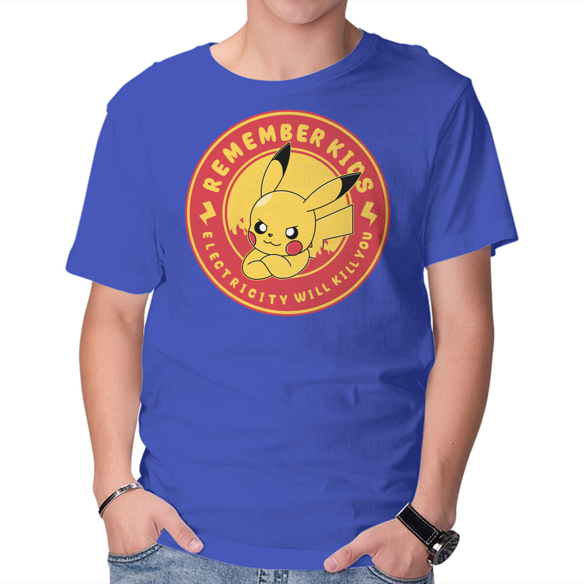 Remember Kids – Anime Graphic T-Shirt in royal blue, product display
