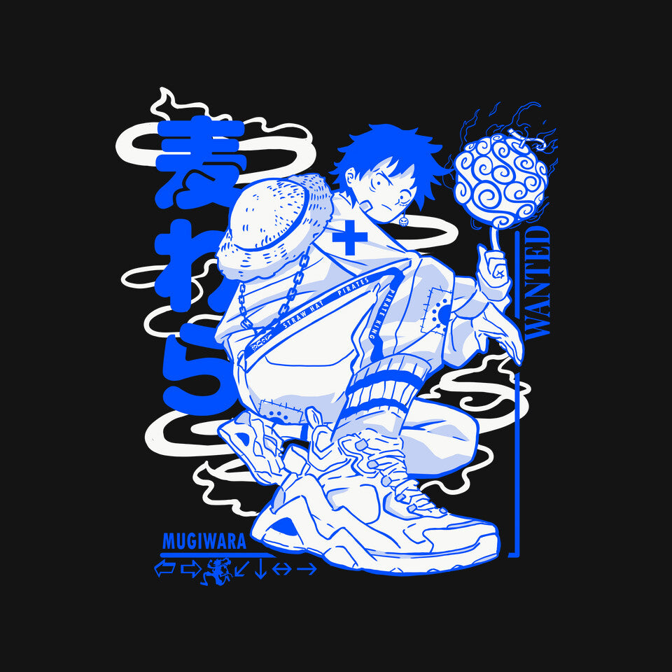 Pirate Punk – Anime Graphic T-Shirt design artwork for black graphic T-shirt