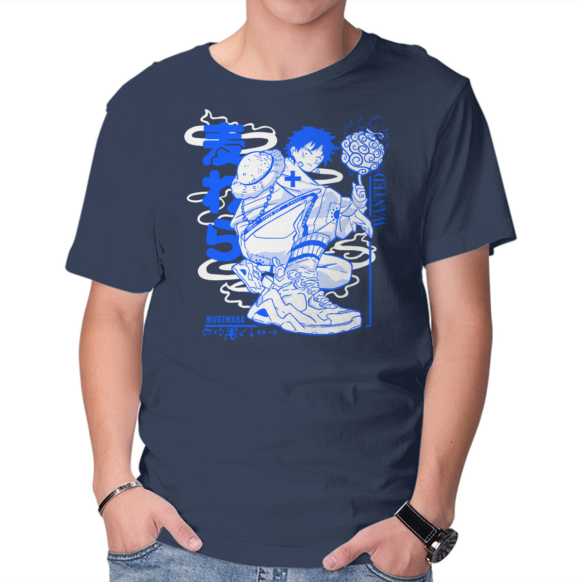 Pirate Punk – Anime Graphic T-Shirt in navy, product display