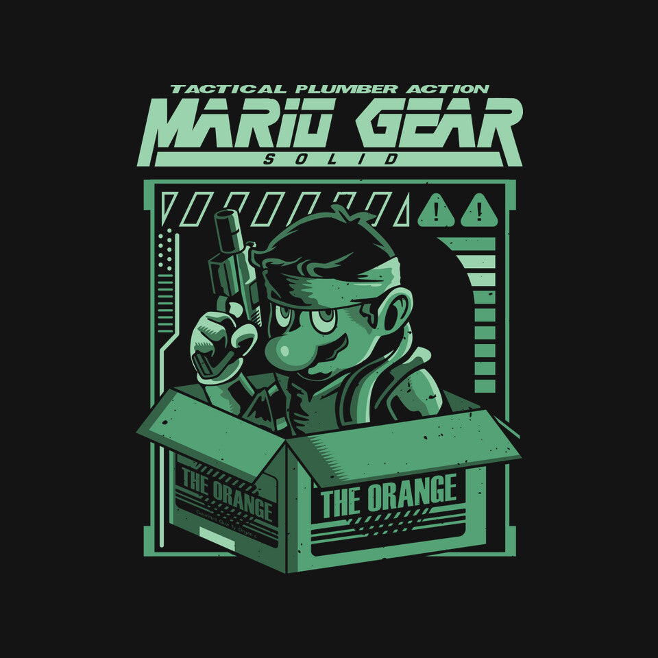 Solid Mario – Gaming Graphic T-Shirt design artwork for black graphic T-shirt
