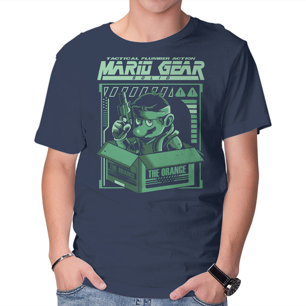 Solid Mario – Gaming Graphic T-Shirt in navy, product display