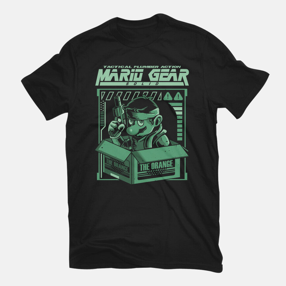 Solid Mario – Gaming Graphic T-Shirt in black, flat-lay product view