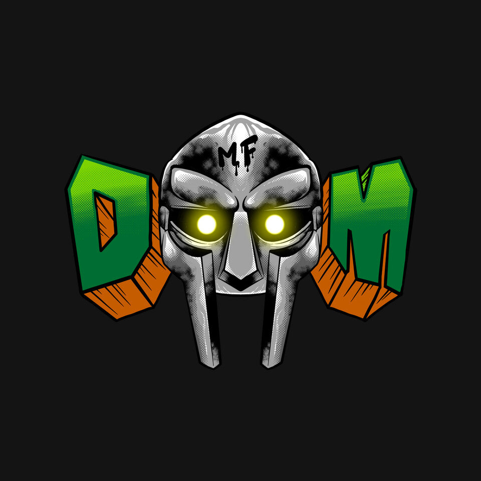 Doom Mask – Gaming Graphic T-Shirt design artwork for black graphic T-shirt