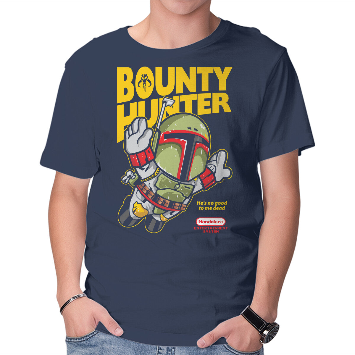 Super Hunter – Sci-Fi Graphic T-Shirt in navy, product display