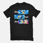 Live Laugh Love Bluey – Dog Graphic T-Shirt in black, flat-lay product view