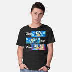 Model wearing black Live Laugh Love Bluey – Dog Graphic T-Shirt