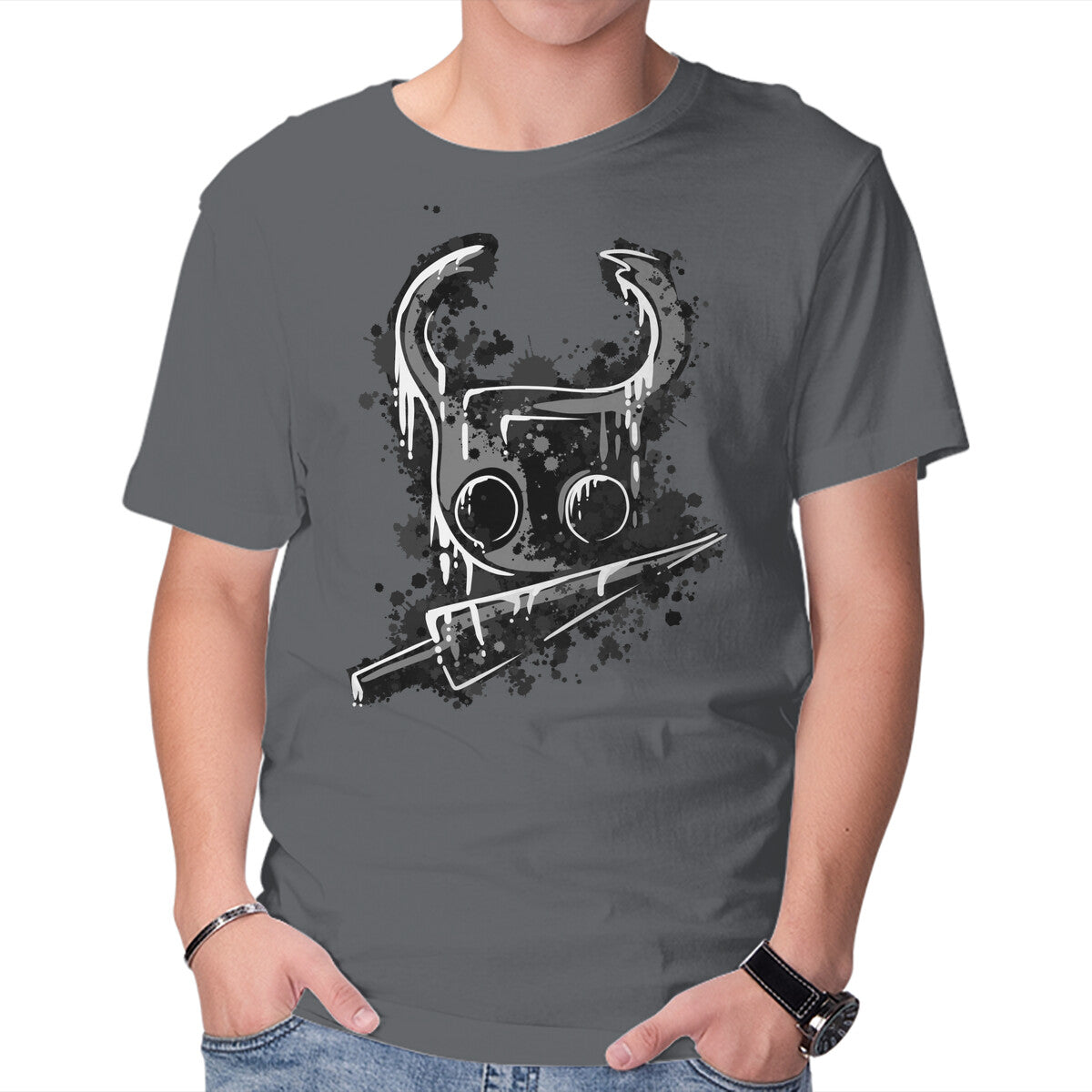 Look At My Nail – Gaming Graphic T-Shirt in charcoal, product display