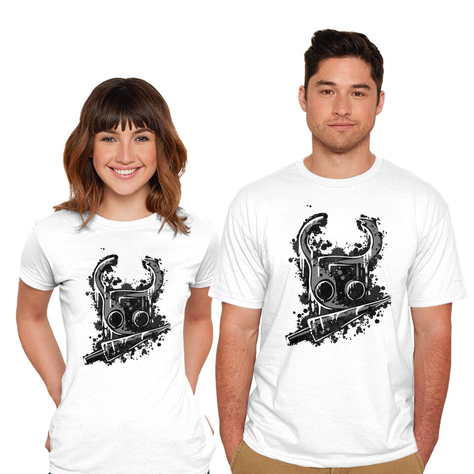 Model wearing white Look At My Nail – Gaming Graphic T-Shirt