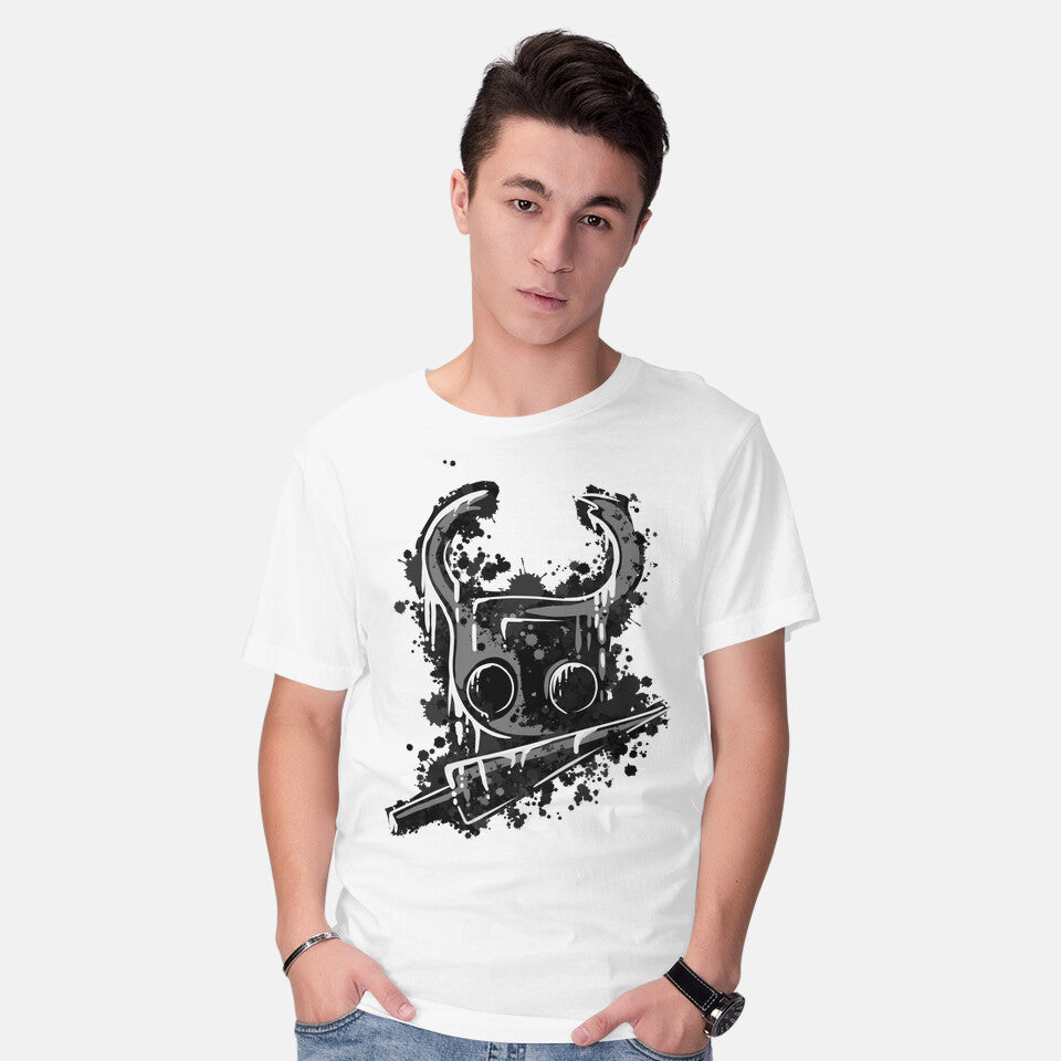 Model wearing white Look At My Nail – Gaming Graphic T-Shirt