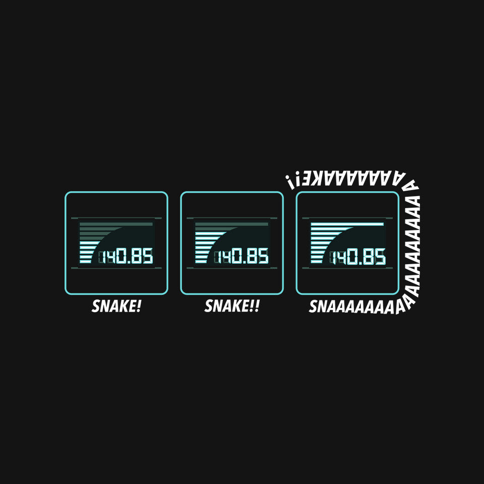 Missing Snake – Gaming Graphic T-Shirt design artwork for black graphic T-shirt