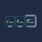 Missing Snake – Gaming Graphic T-Shirt design artwork for navy graphic T-shirt