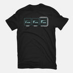 Missing Snake – Gaming Graphic T-Shirt in black, flat-lay product view