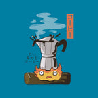 Want More Coffee – Anime Graphic T-Shirt design artwork for turquoise graphic T-shirt